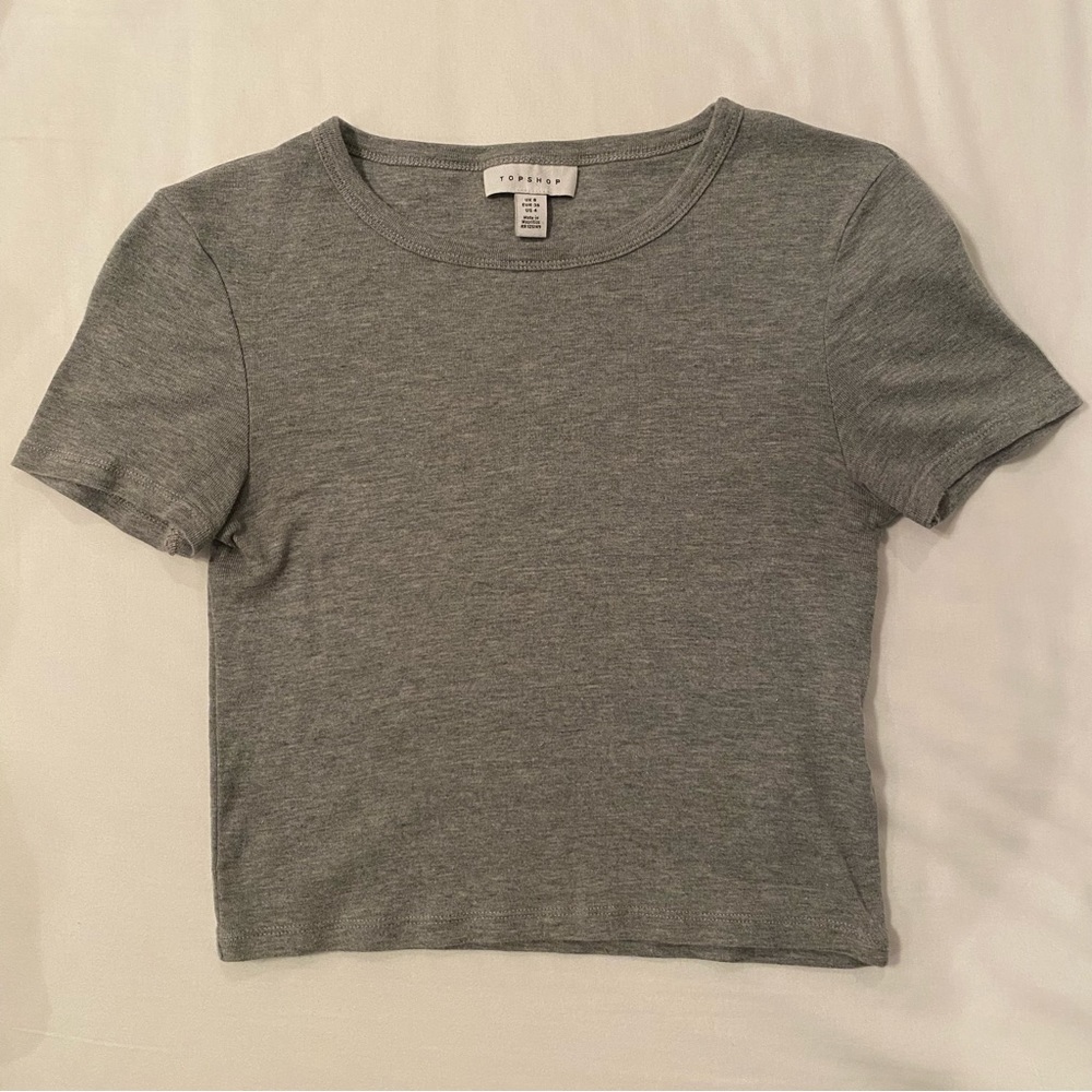 TOPSHOP GREY CROP TOP SIZE SMALL